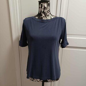 Karen Scott Short-Sleeve Top, Navy- Size PM